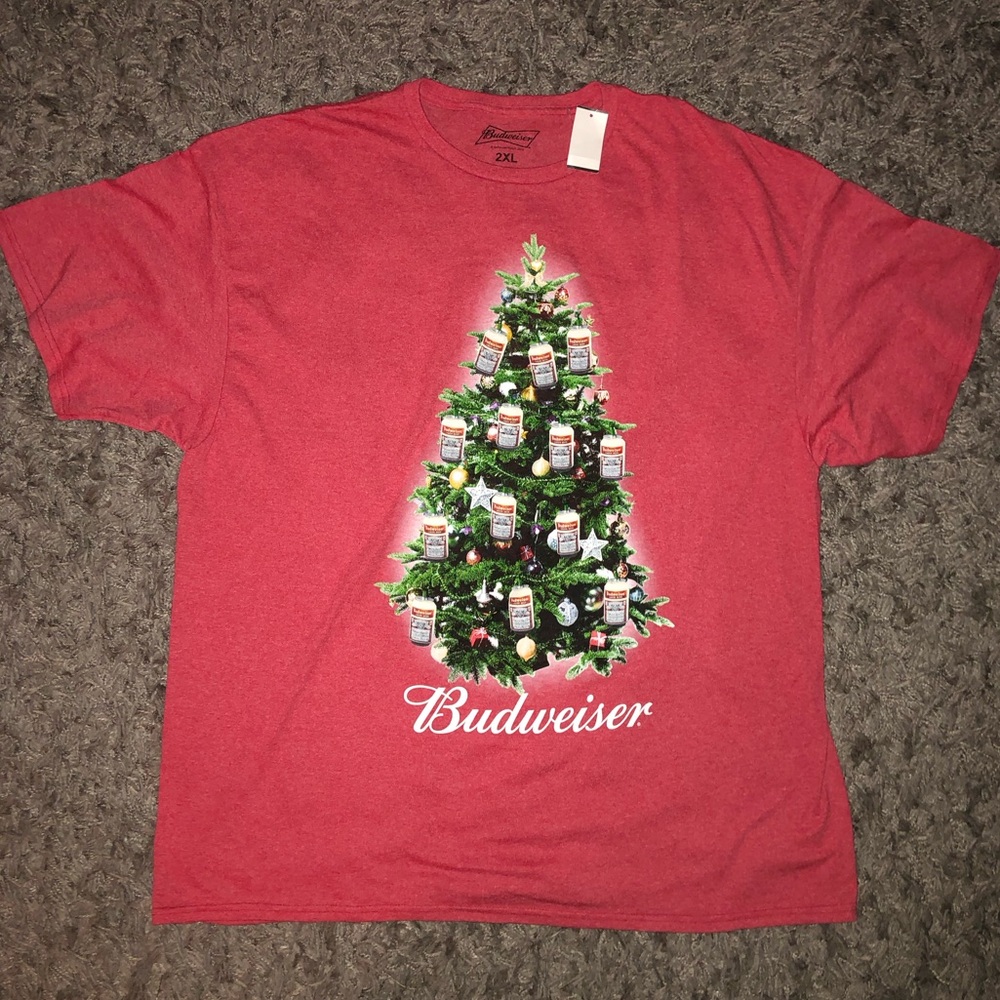 Budweiser Beer Christmas Tree Shirt, Size XXL, New With Tags
